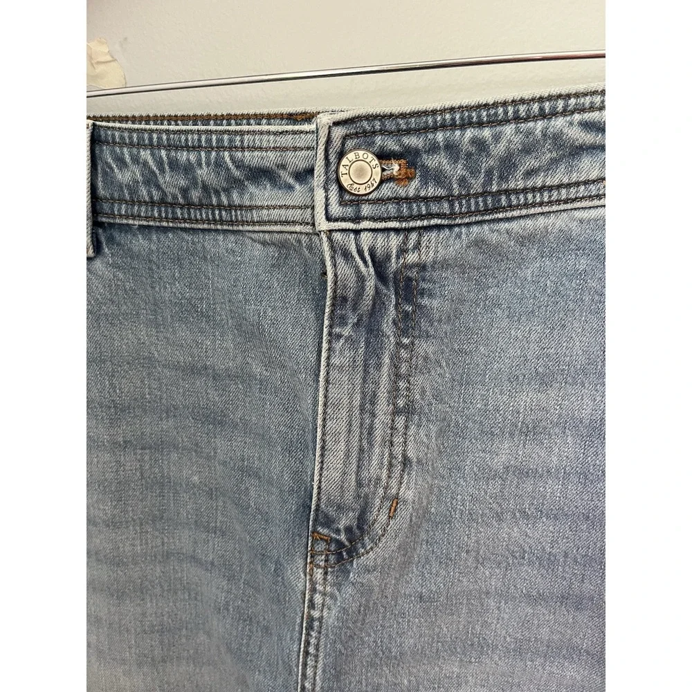 Talbots Women's Drop Hem Denim Midi Skirt Light Blue‎ Wash Size 16 NWT